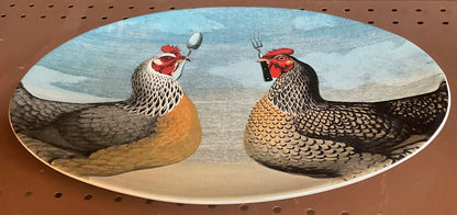 Hungry Chicken Stoneware Serving Platter