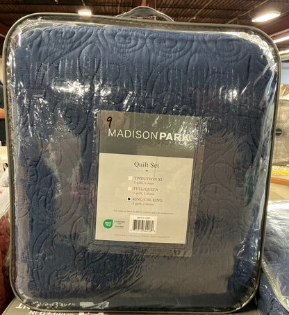 Madison Park Mansfield Antimicrobial Treated Reversible Quilt Set king/cal king