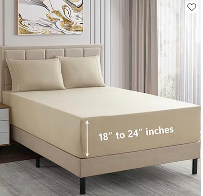 Sweet Home Collection™ 18"-24" Extra Deep Pocket, Double Brushed High End Microfiber Sheet Set king