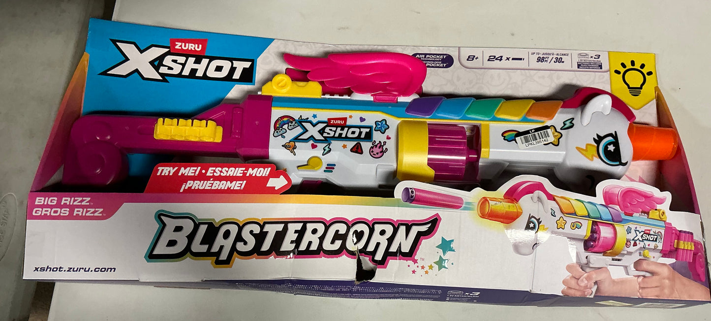 ZURU Xshot blastercorn big rizz toy dart blaster - DAMAGED PACKAGE - PICK UP ONLY