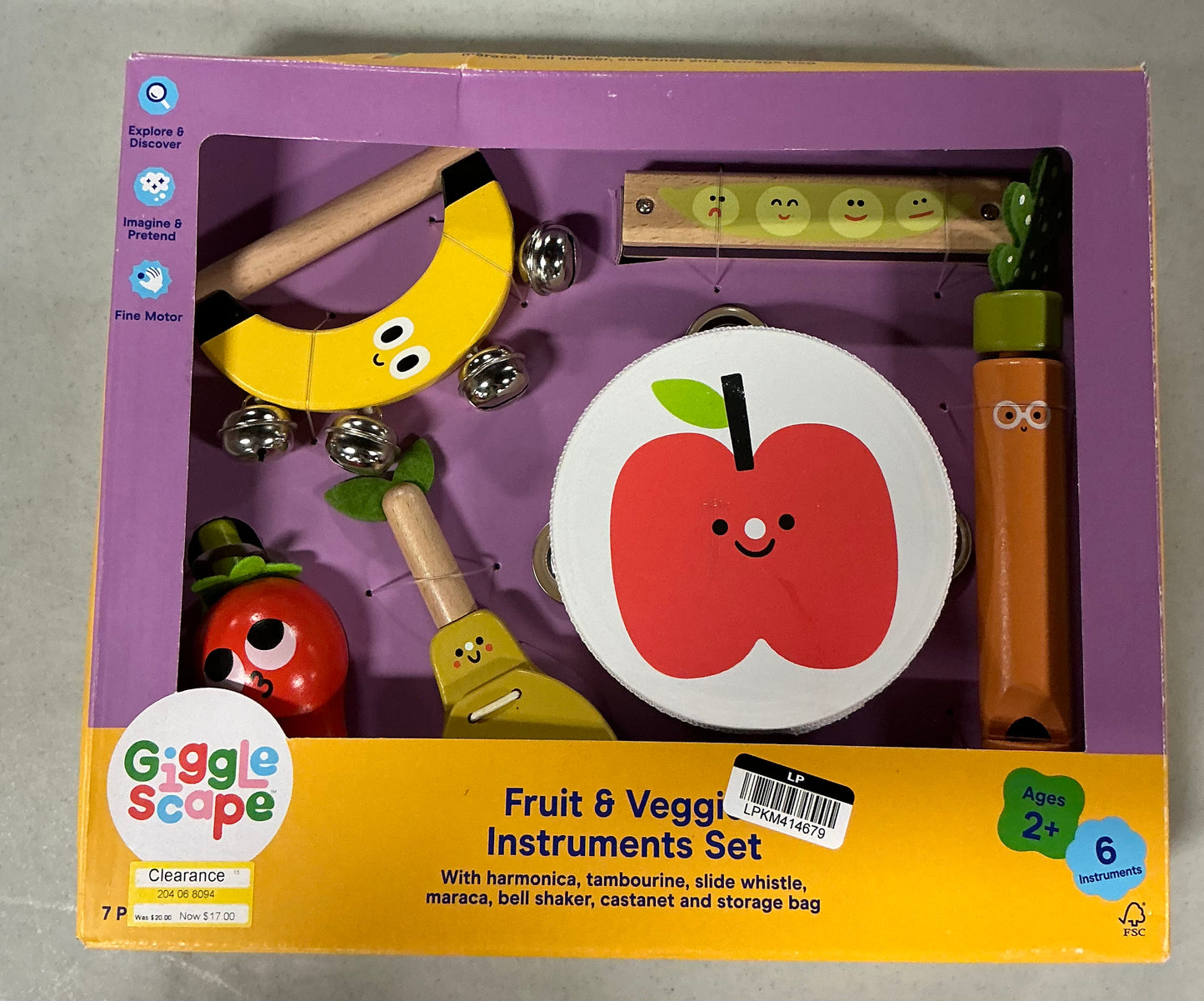 Gigglescape fruit & veggie instruments set
