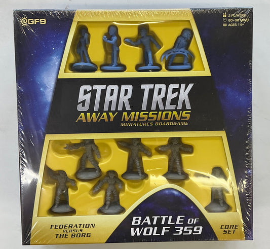 Gale Force Nine Star Trek Away Missions Core Set, featuring miniatures from the Federation and Borg factions