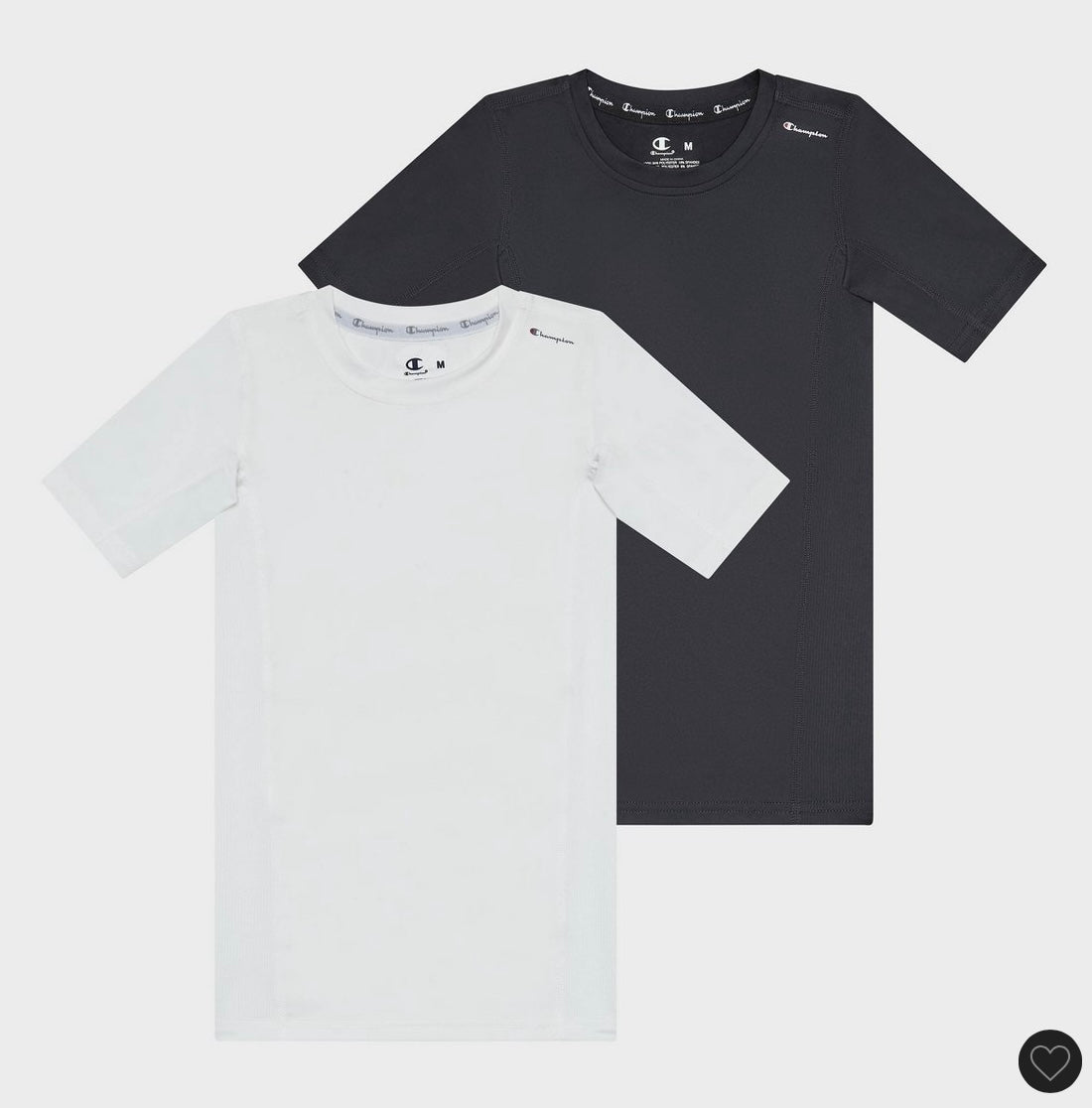 Champion youth 2pk compression t-shirt - white/black size L - OPEN BOX