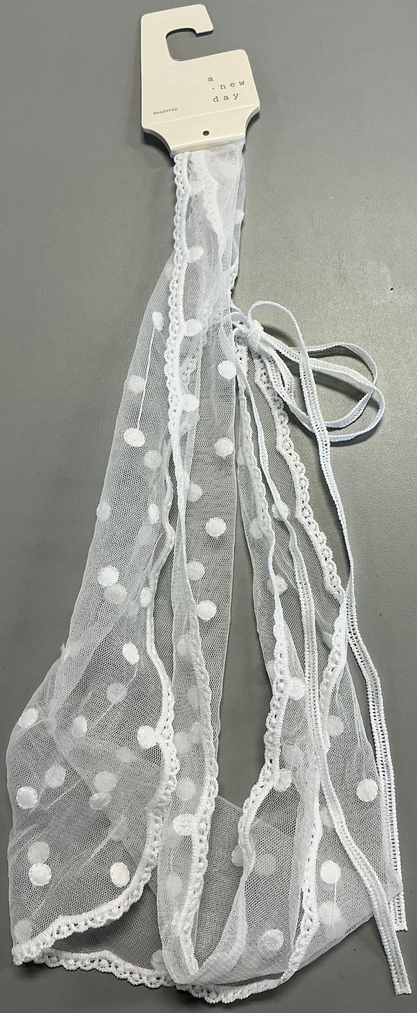White sheer eyelet headwrap