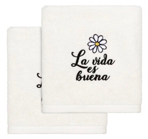 Avanti Life is good 2 Pieces Hand Towel Set-Ivory