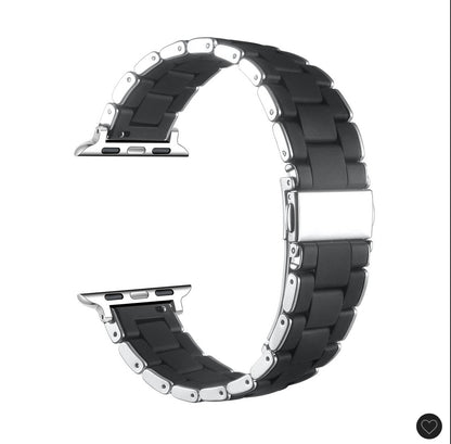Posh Tech Orla Silicone Steel Band for Apple Watch - Black