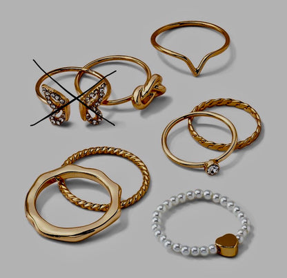 Rings in assorted gold-tone and beaded styles-As Is