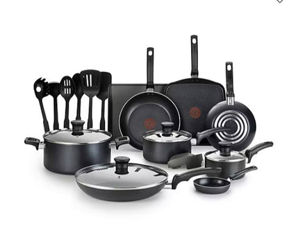 T-Fal Essentials 20-pc. Aluminum Non-Stick Cookware Set