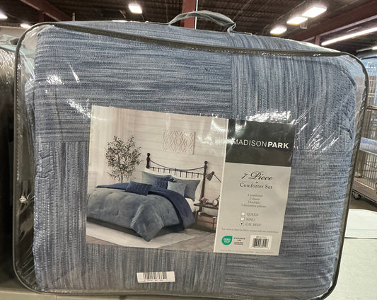 Madison Park 7 Piece Comforter Set in a blue size Cal King