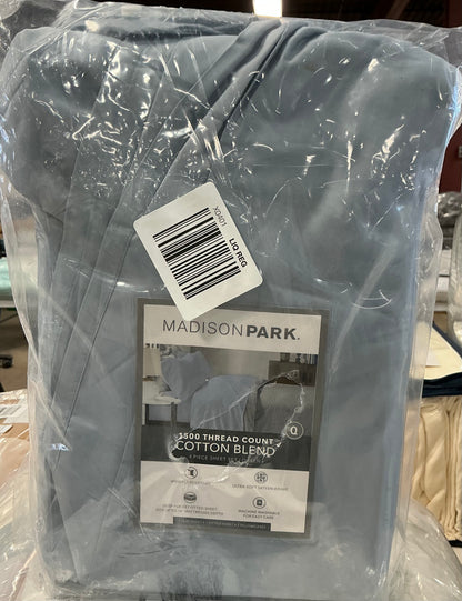 Madison Park 1500 Thread Count Cotton Blend Queen Sheet Set blue
