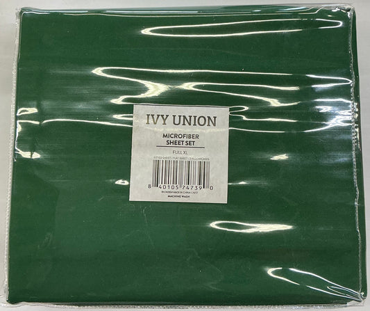 Ivy Union ultra soft sheet set 4 pieces Full XL-Forest green
