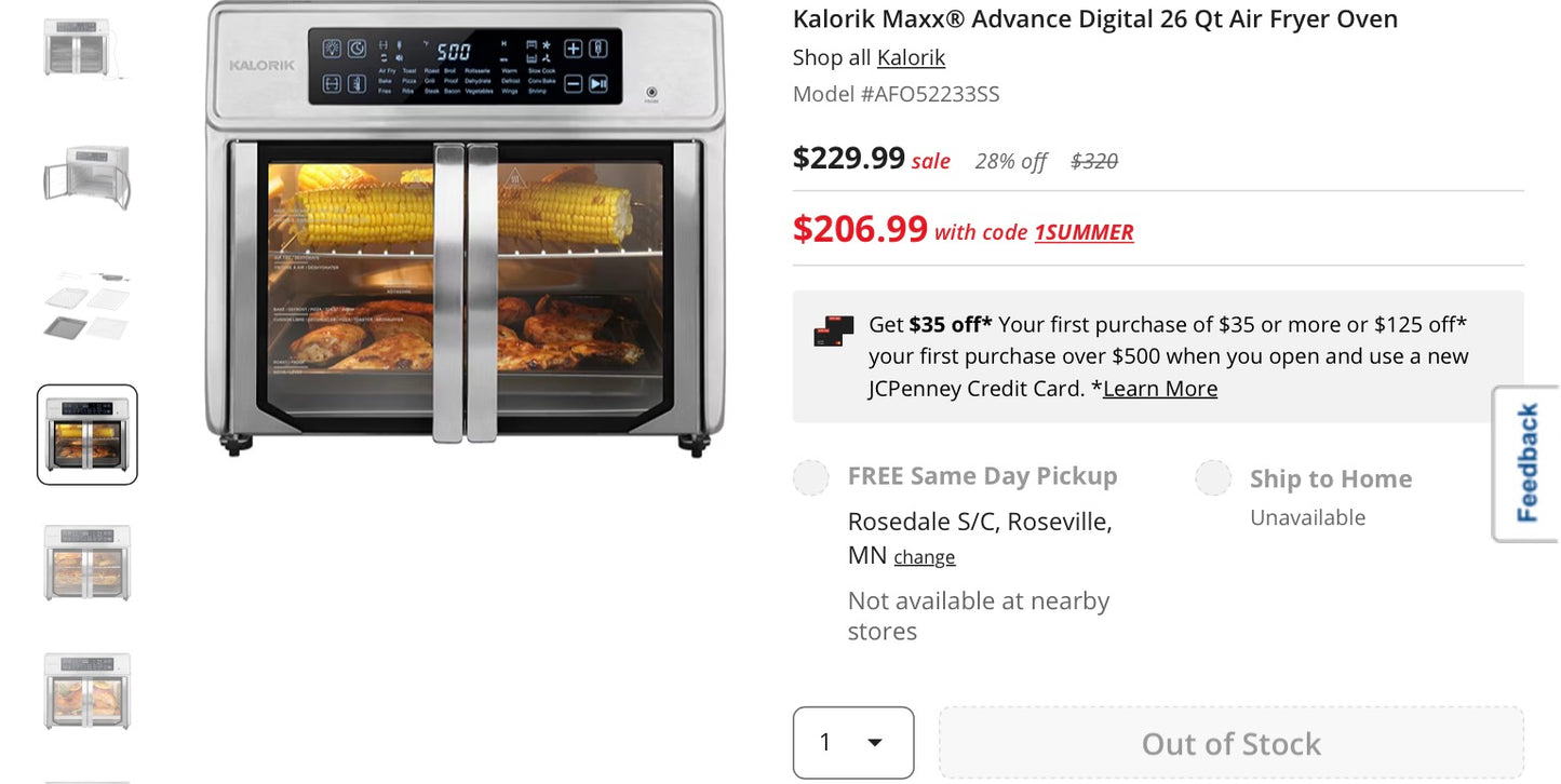 Kalorik Maxx® Advance Digital 26 Qt Air Fryer Oven