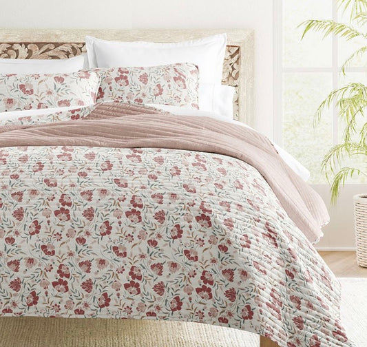 3-piece reversible patterned quilt set king/cal king