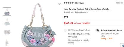 Juicy couture retro bloom scoop satchel