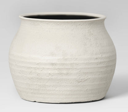 Sun bleached composite indoor/outdoor planter pot 14x14x10” - Cream - MINOR COSMETIC FLAWS - PICK UP ONLY