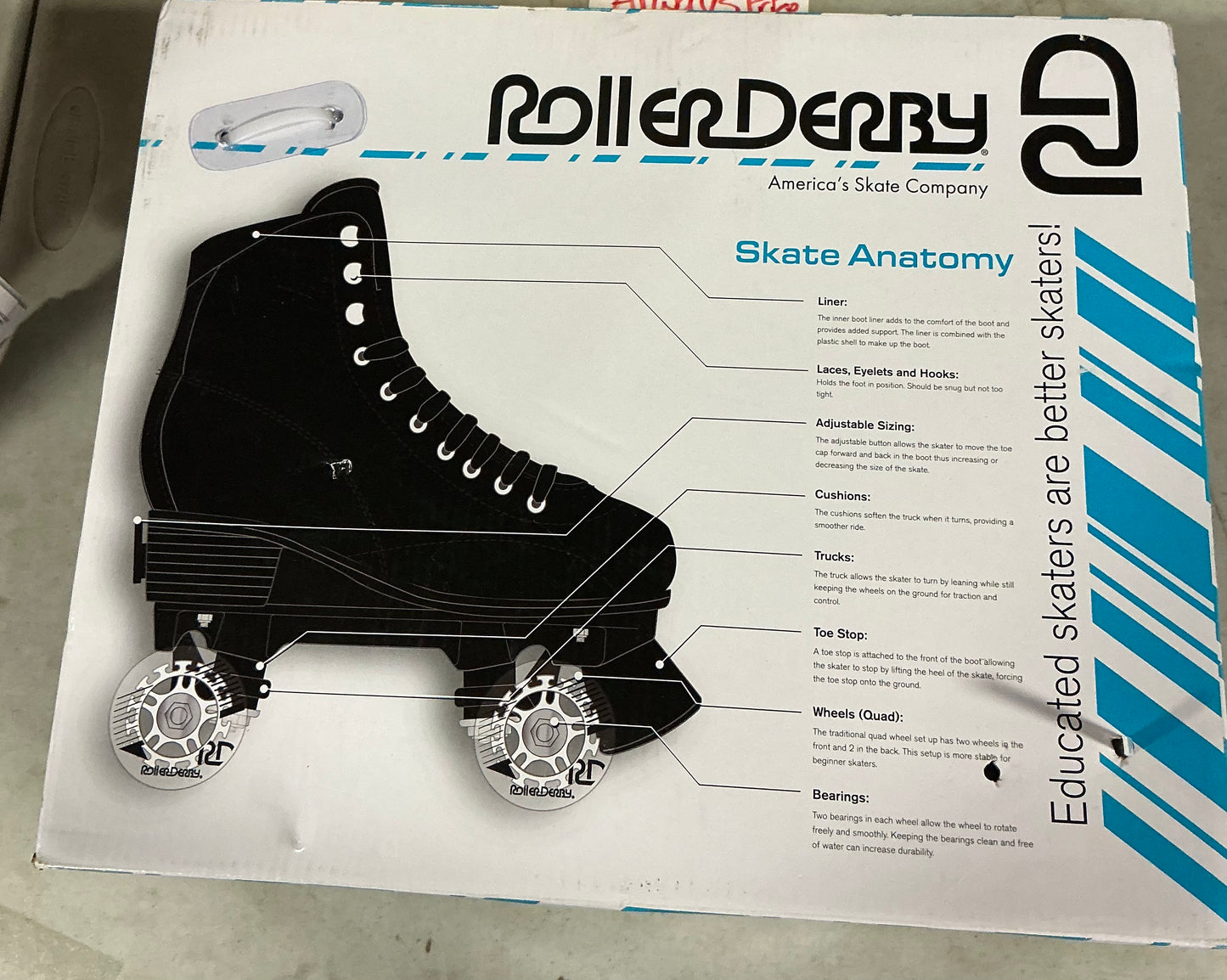 Roller derby youth adjustable roller skates sizes 3-6 - OPEN BOX - MINOR COSMETIC FLAWS - PICK UP ONLY