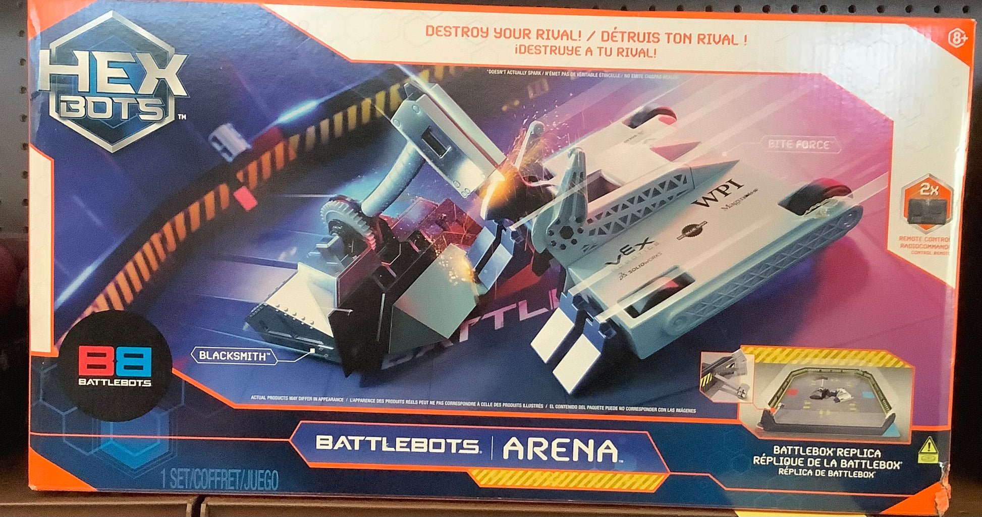 HEX BOTS BattleBots Arena Bite Force & Blacksmith, Remote Control Robo ...