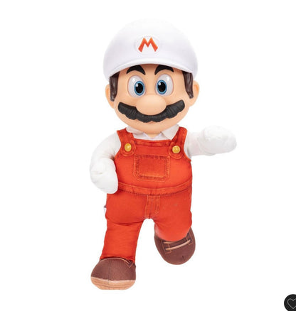 14” posable plush - Fire Mario - AS IS - SOME COSMETIC FLAWS (see picture)