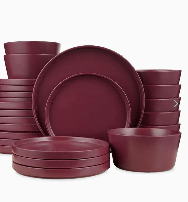 Chelsea Stoneware Dinnerware Set - Purple-24pcs
