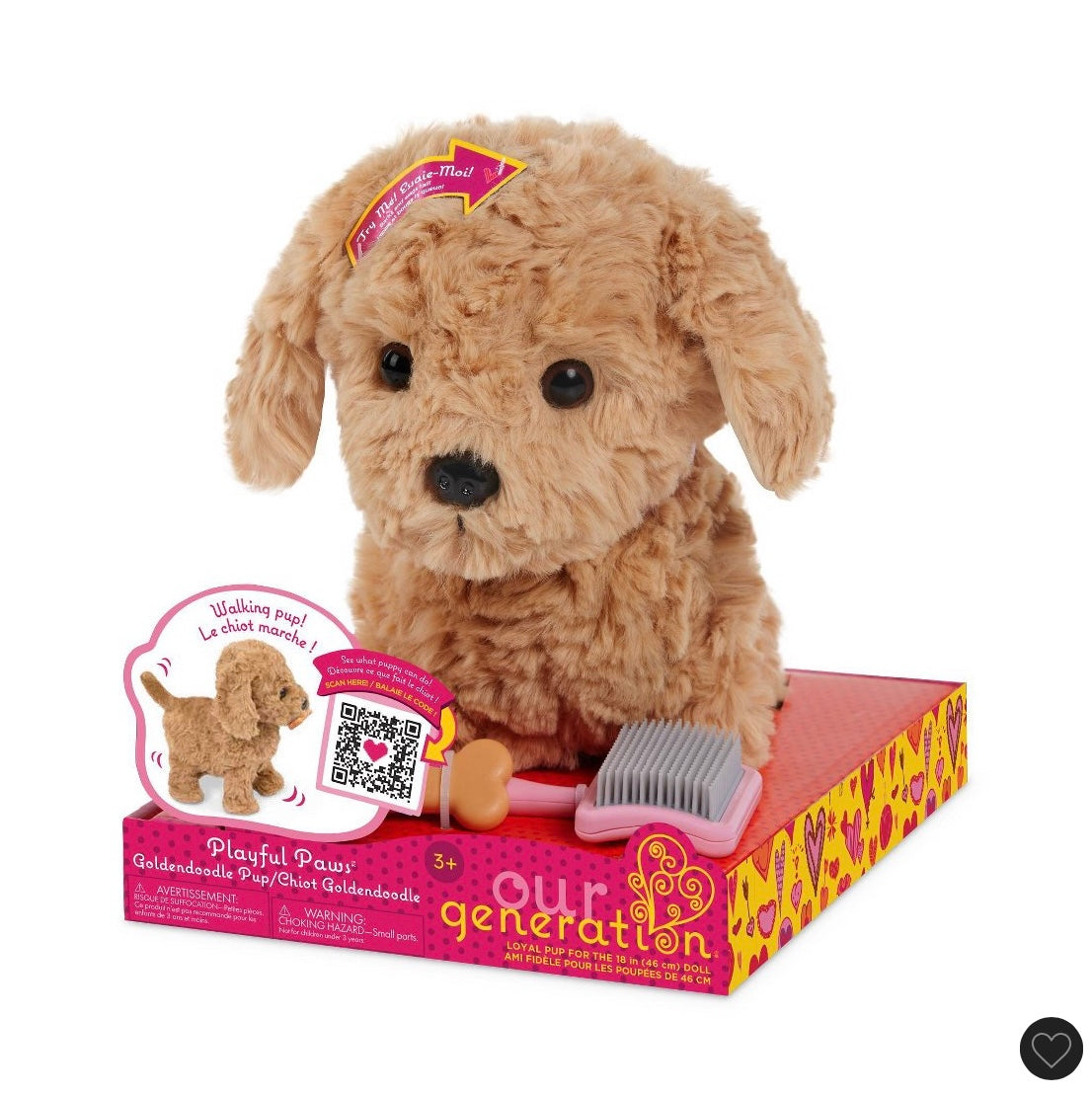 Our Generation playful paws goldendoodle puppy walking & barking electronic interactive pet dog plush