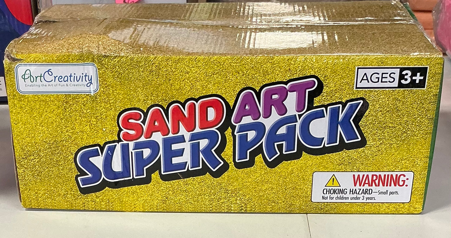 Craft Sand Super Pack - Includes 10 Big Tubes of Colorful Sand & Star Shaped Necklaces