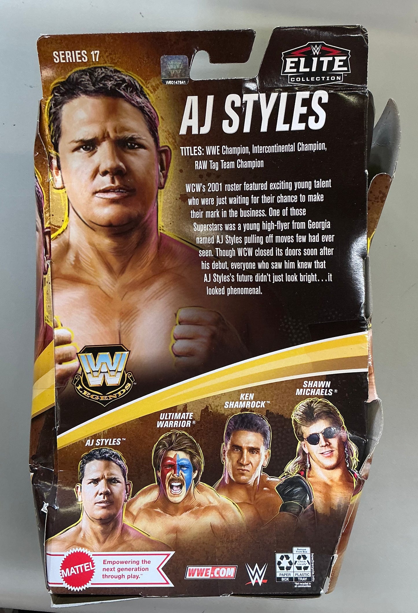 WWE legends elite collection AJ Styles action figure - DAMAGED PACKAGE