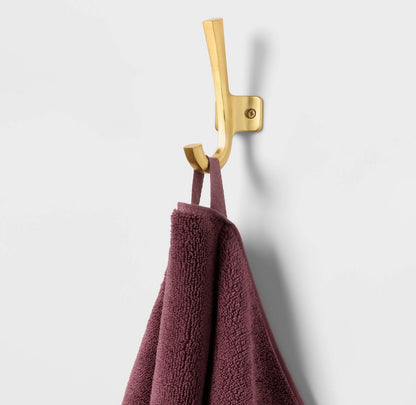 2pk spa plush hand towel set dark mauve