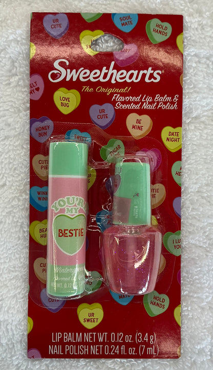 Sweethearts Lip Balm + Nail Polish Bestie set