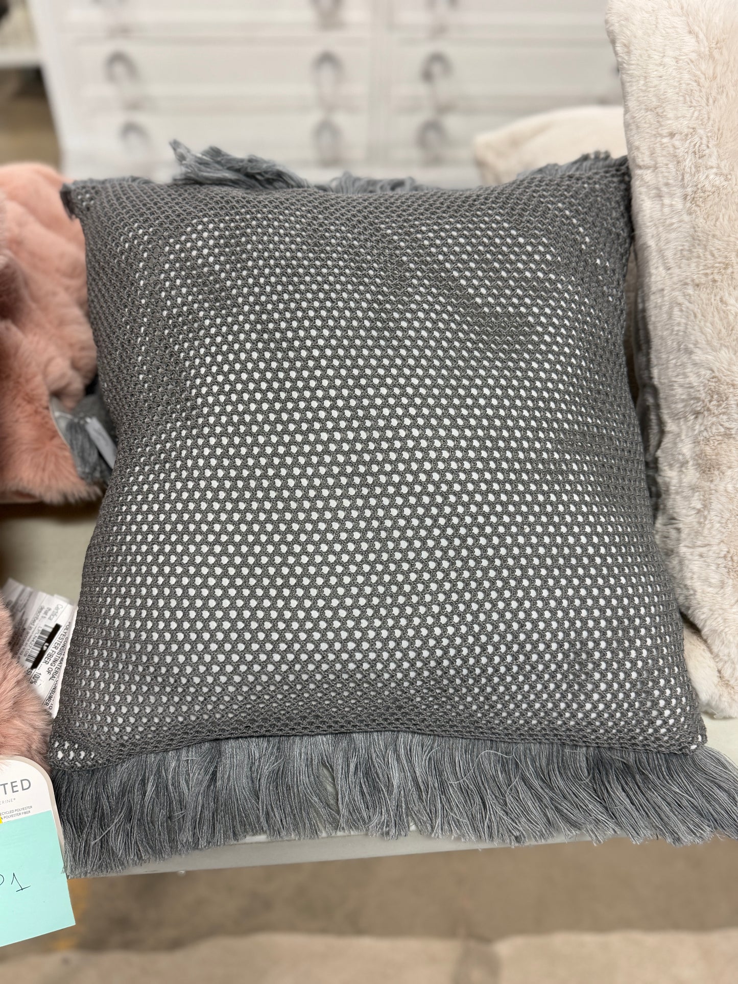 Outdoor Throw Pillow Set of 2 - Gray - 20x20