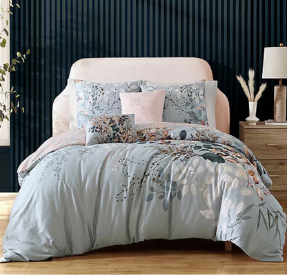 Bebejan Peach Leaves 5-pc. Midweight Reversible Comforter Set king