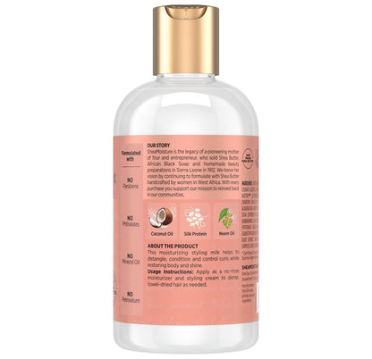 SheaMoisture Curl & Style Milk Coconut & Hibiscus with Silk Protein & Neem Oil for Thick, Defined, Curly Hair Fair Trade, Sulfate-Free 8 oz