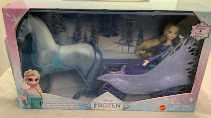Disney Frozen Elsa Fashion Doll with Dress & Nokk with Adventure Carriage