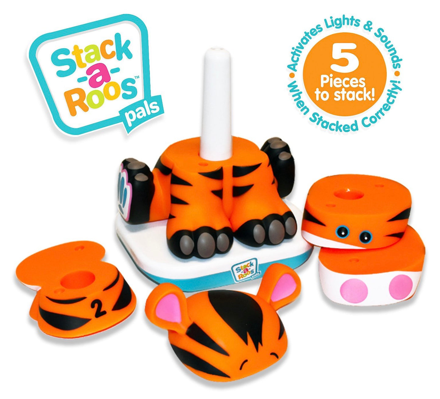 Stack-a-Roos Pals: Baby Tiger - Lights & Sounds, Ages 12+ Months