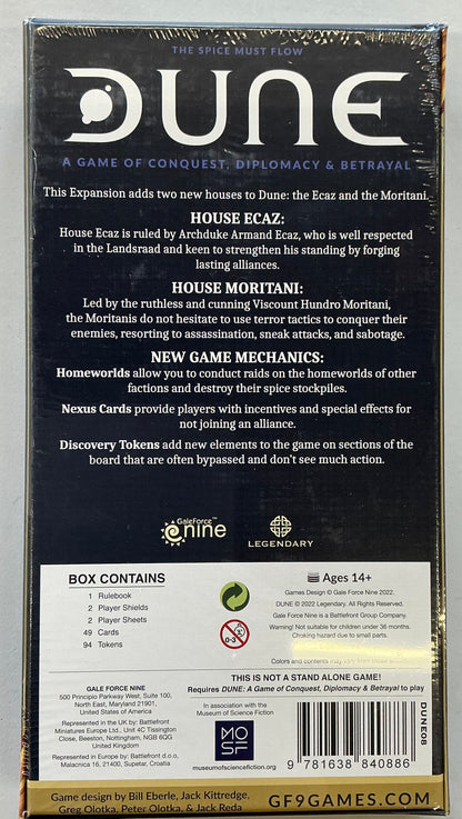 Dune: Ecaz & Moritani House Expansion board game