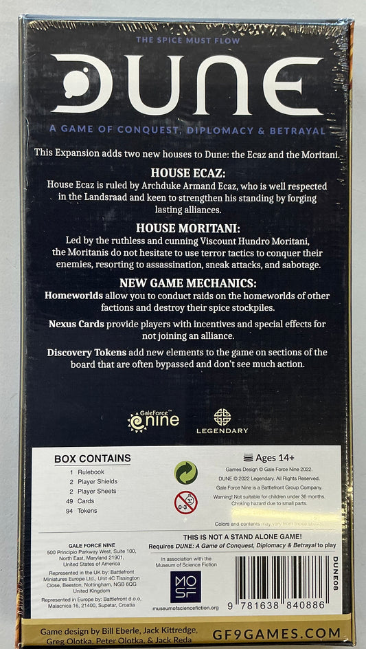 Dune: Ecaz & Moritani House Expansion board game
