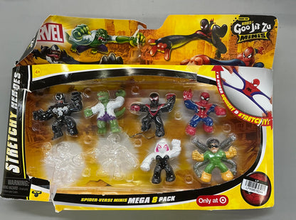 Goo Jit Zu marvel Spider-verse minis - AS IS - OPEN/DAMAGED BOX - MISSING 2
