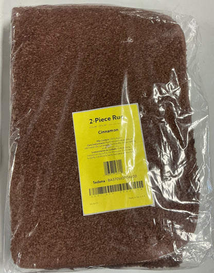 2 Pieces Sedona Bath Rug Set-21”x34” Bath Rug,17”x24” Bath Rug-Color(Cinnamon)