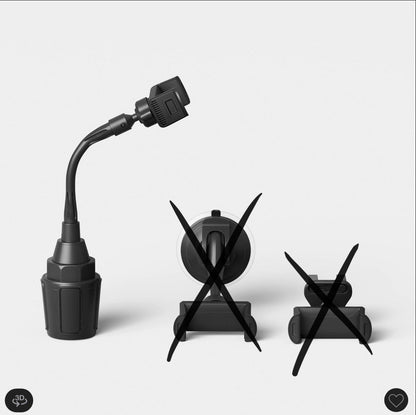 Car Mount matte finish - AS IS - OPEN BOX - 2PK OF GOOSENECK CUP HOLDERS - MISSING AIR VENT MOUNT & SUCTION-CUP MOUNT