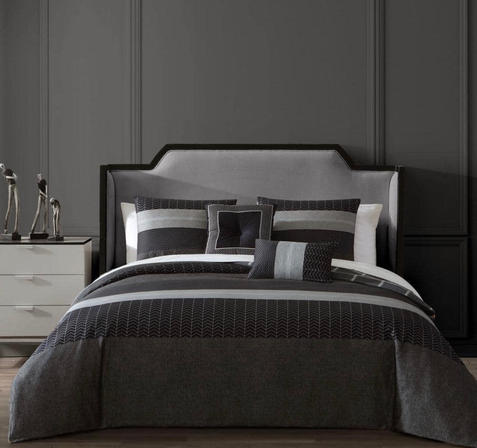Bebejan Kyle Black 5-Piece Reversible Comforter Set king/cal king