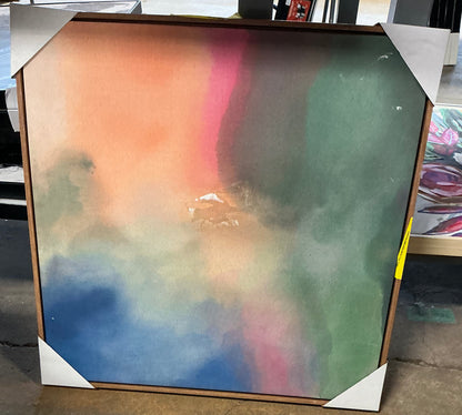 24”x24” abstract canvas framed art - AS IS - PICK UP ONLY
