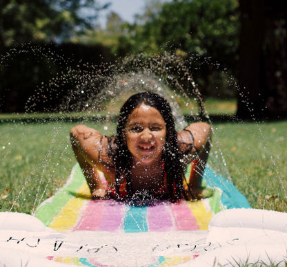 Float 16ft Rainbow Slide and Ride Splash Pad by Rae Dunn
