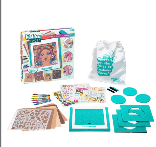 Fashion Faces arts and crafts kit designed for children ages 6 and up