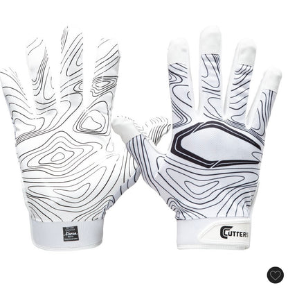 Cutters game day receiver gloves - white S/M: strap closure, polyurethane material