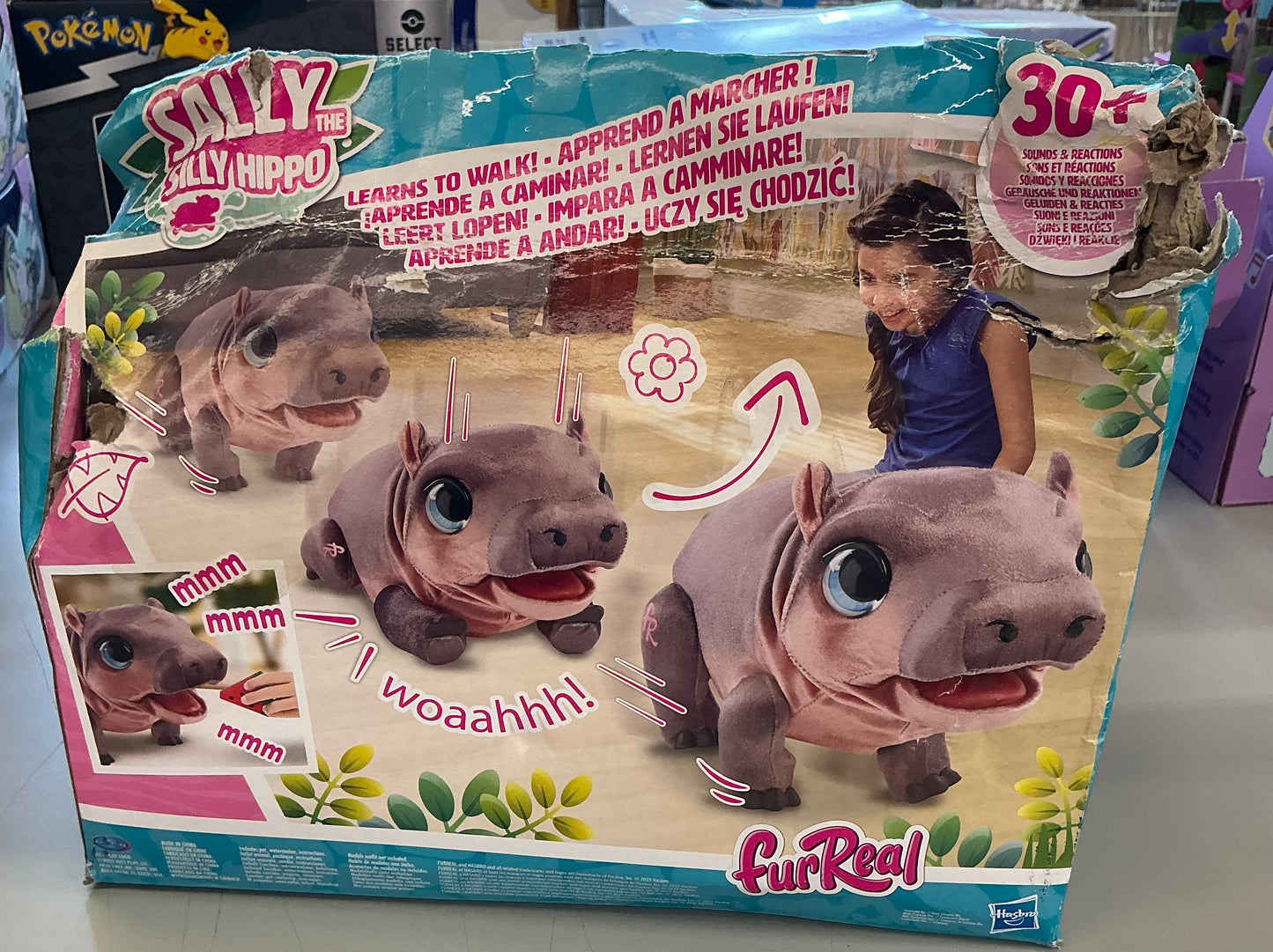FurReal Sally the silly hippo 9” interactive plush kids toys - DAMAGED PACKAGE - PRODUCT IS NEW