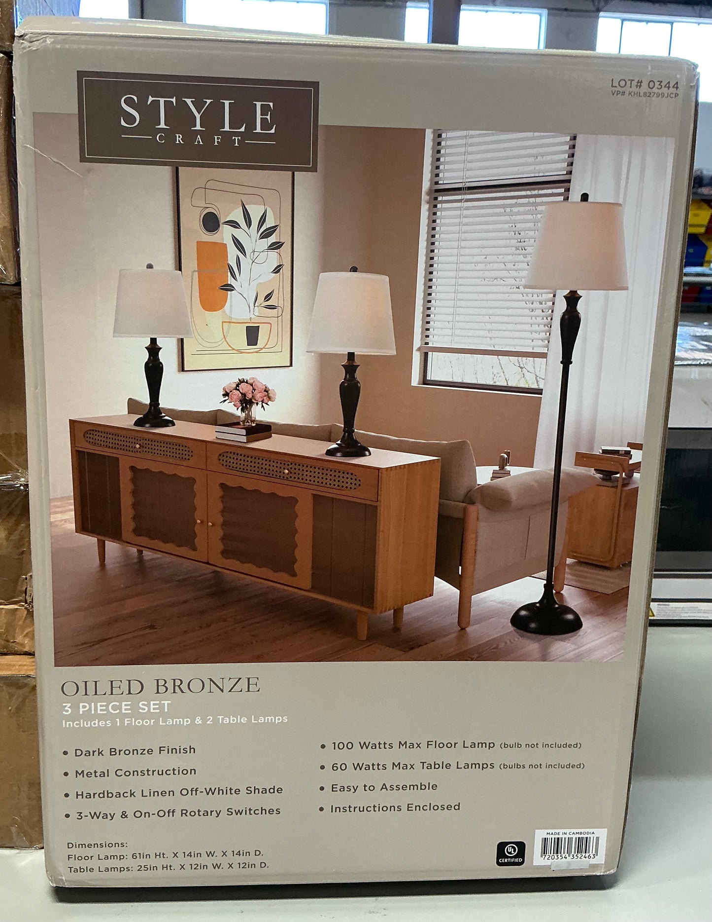 Stylecraft 3-pc. Lamp Set