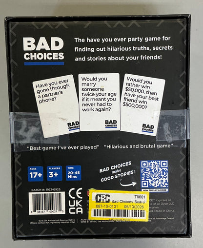 Bad Choices board game
