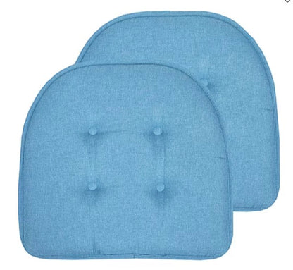 Sweet Home Collection™ Solid Color U Shaped Memory Foam 17" x 16" Chair Cushions 2-piece