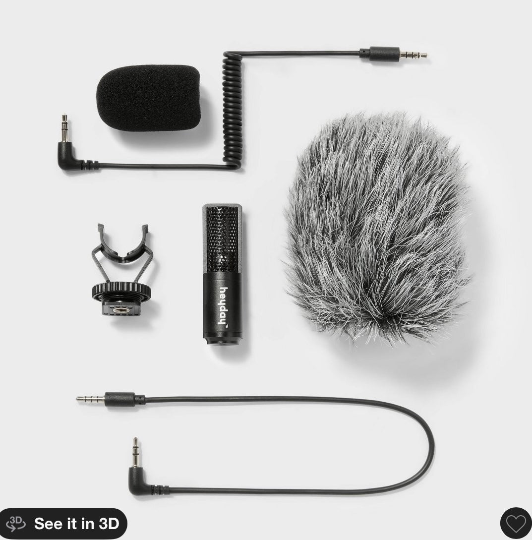Cardioid microphone - black: lavalier condenser, 3.5mm jack, omnidirectional - open/damaged packaging