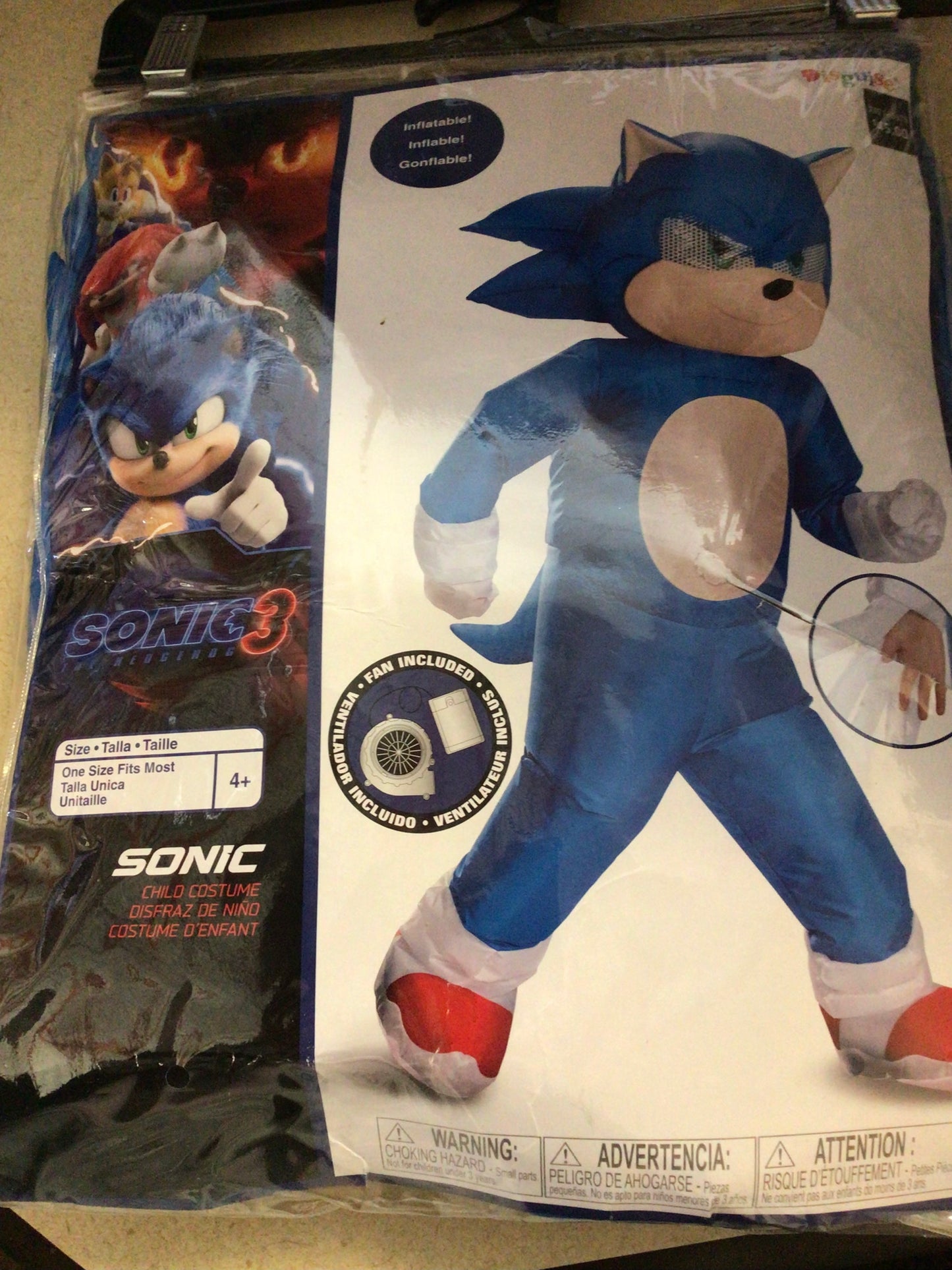 Kids Halloween costume- Sonic Inflatable Costume- One size fits most ...