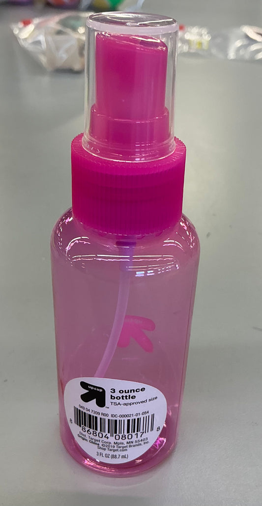Up&Up 3oz Travel Spray Bottle with a pink sprayer and cap